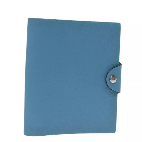 HERMES Yuris PM Day Planner Cover Leather Blue Auth - Picture 1 of 15